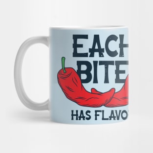 each bite has flavor red pepper Mug